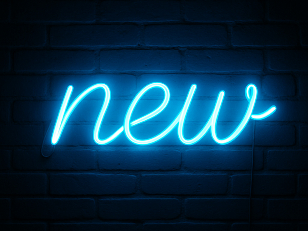 new Neonschrift blau