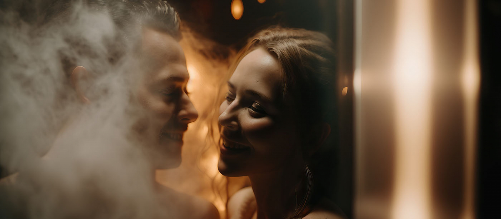 Paar in Sauna